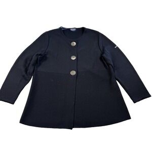 Saint James Cardigan Sweater Jacket Wool Blend Women's Size Large/XL (16) Lux